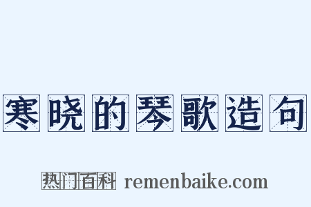 寒晓的琴歌造句是什么意思的图片